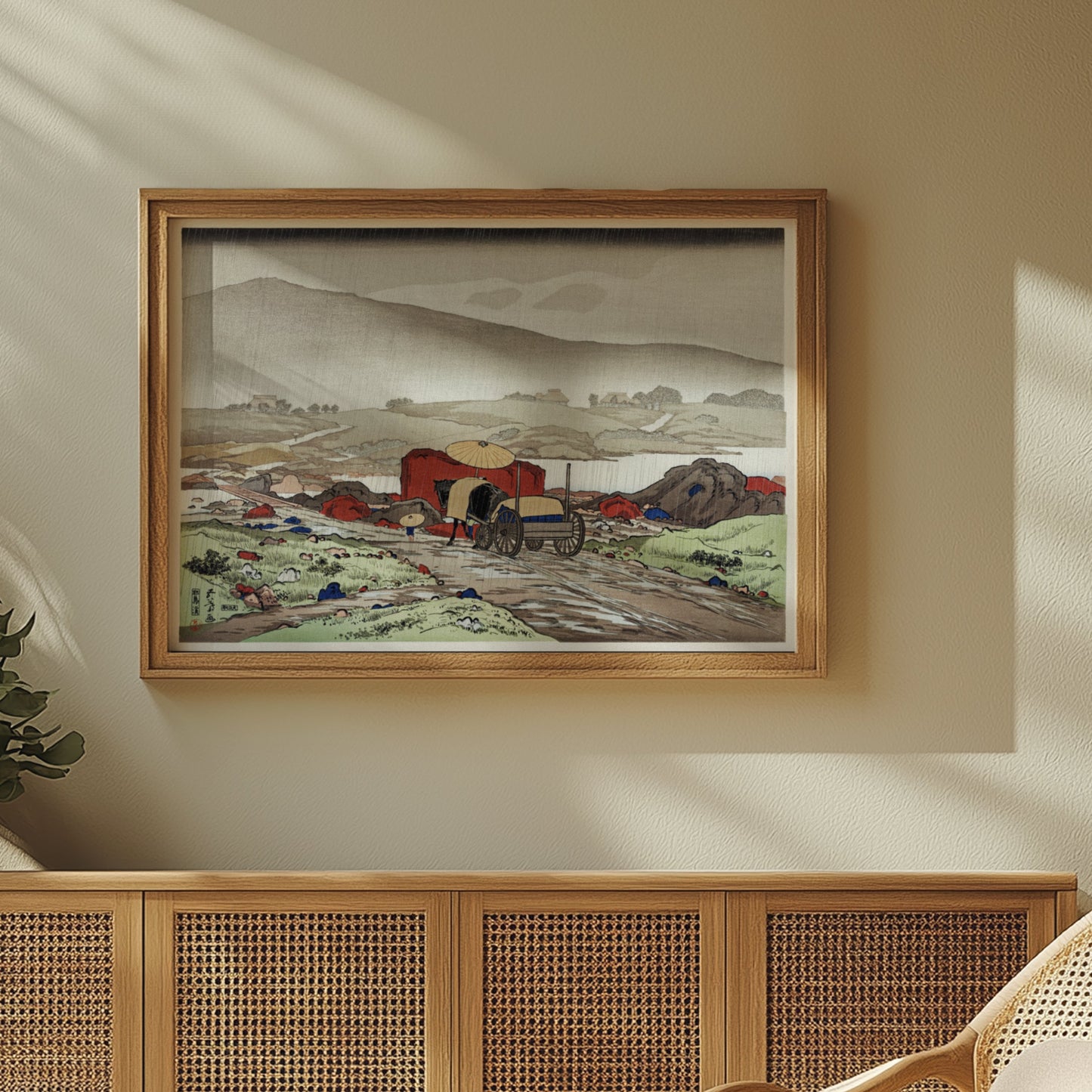 Premium Poster of Traditional Japanese Landscape Rainy Day Posters