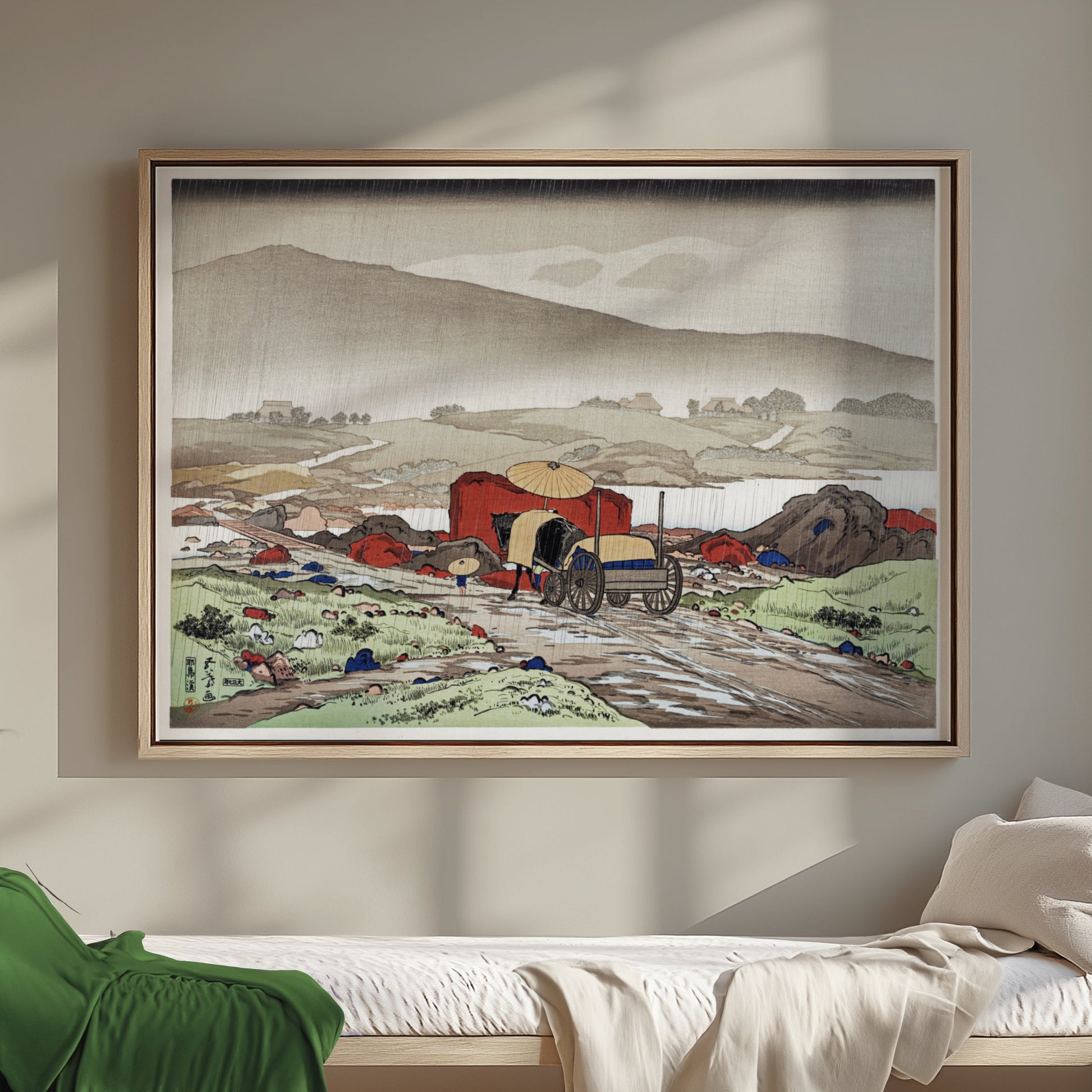 Premium Poster of Traditional Japanese Landscape Rainy Day Posters