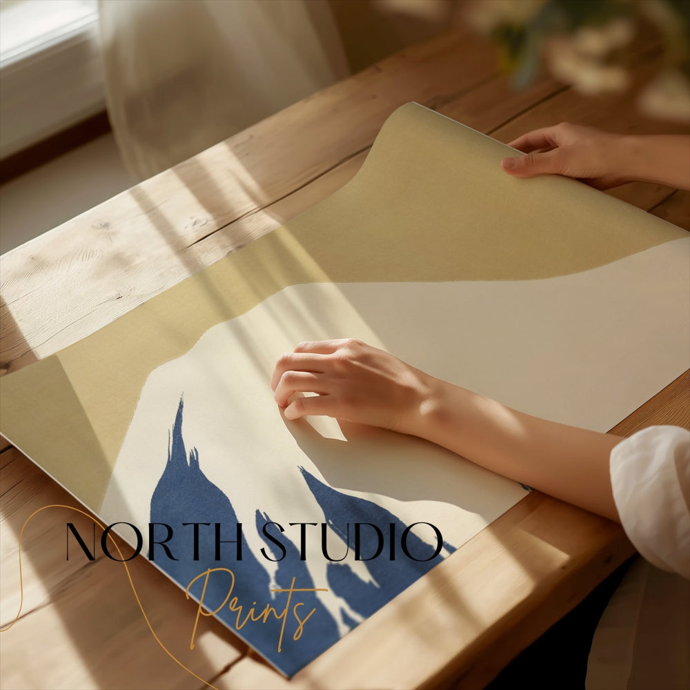 Premium Poster of Traditional Japanese Mountain Scene Art Posters