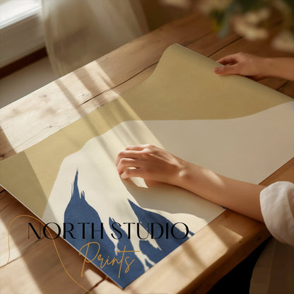 Premium Poster of Traditional Japanese Mountain Scene Art Posters