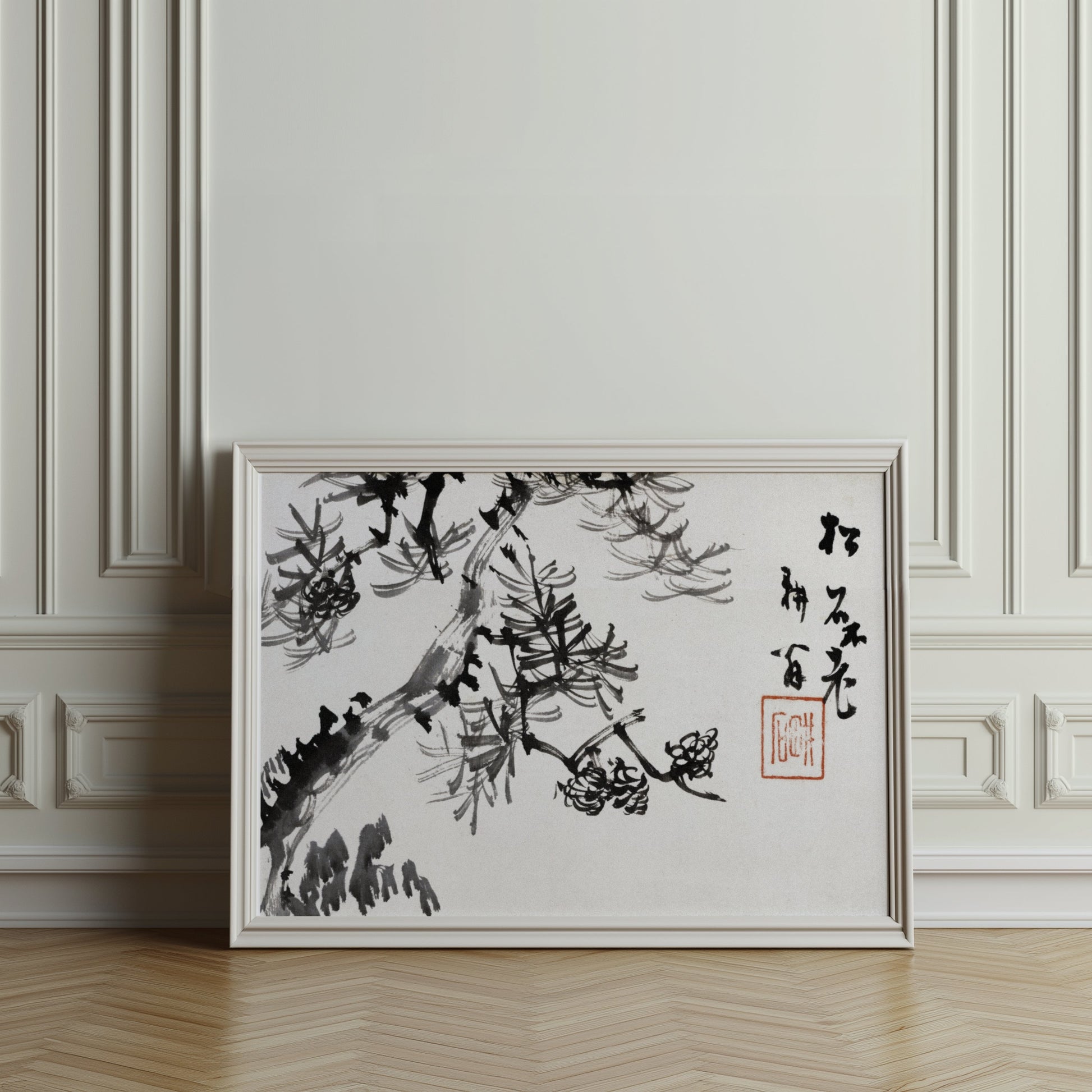 Premium Poster of Traditional Japanese Pine Tree Art Posters