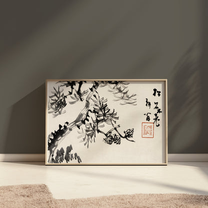 Premium Poster of Traditional Japanese Pine Tree Art Posters