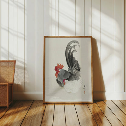 Premium Poster of Traditional Japanese Rooster and Hen Artwork Posters