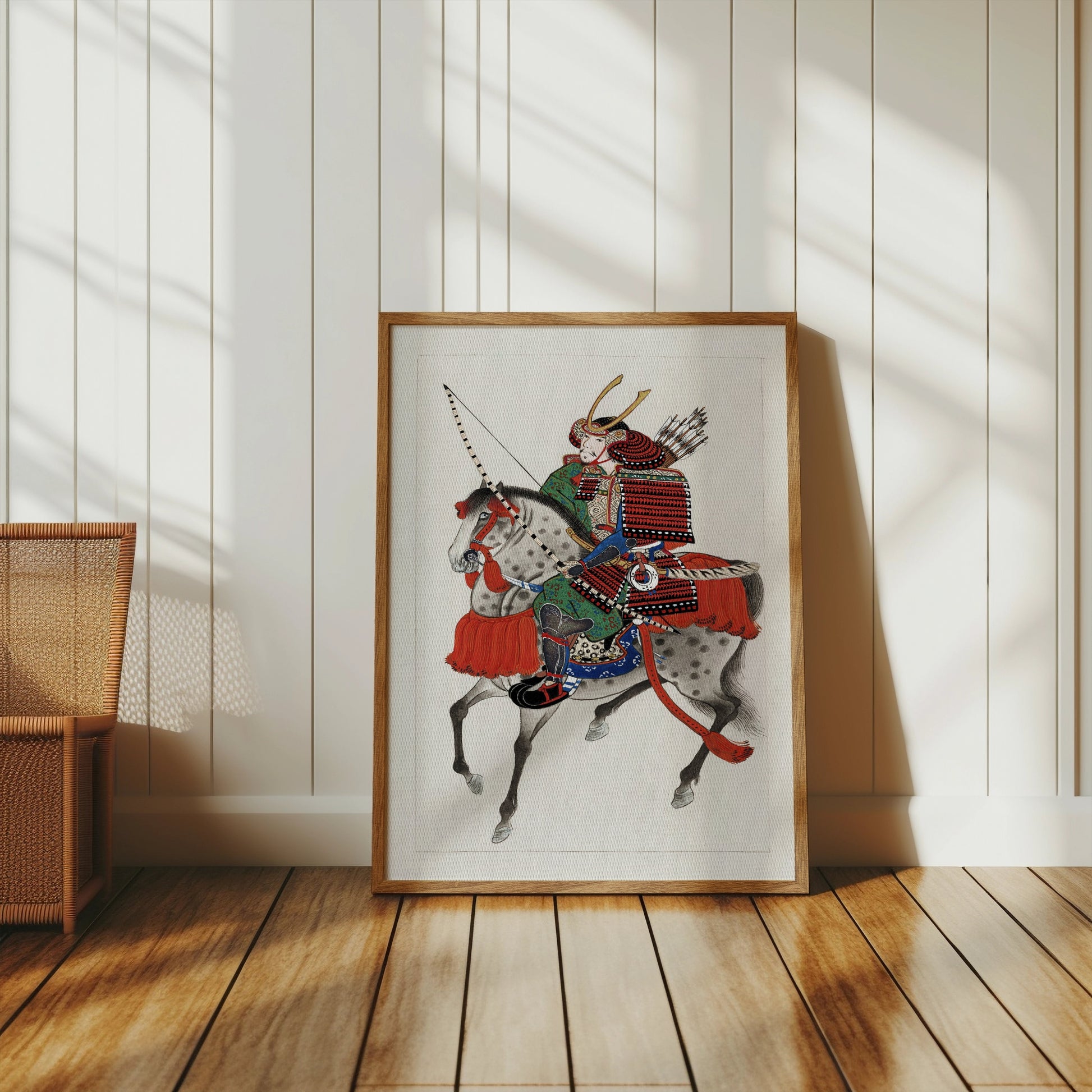 Premium Poster of Traditional Japanese Samurai Riding Horse Posters