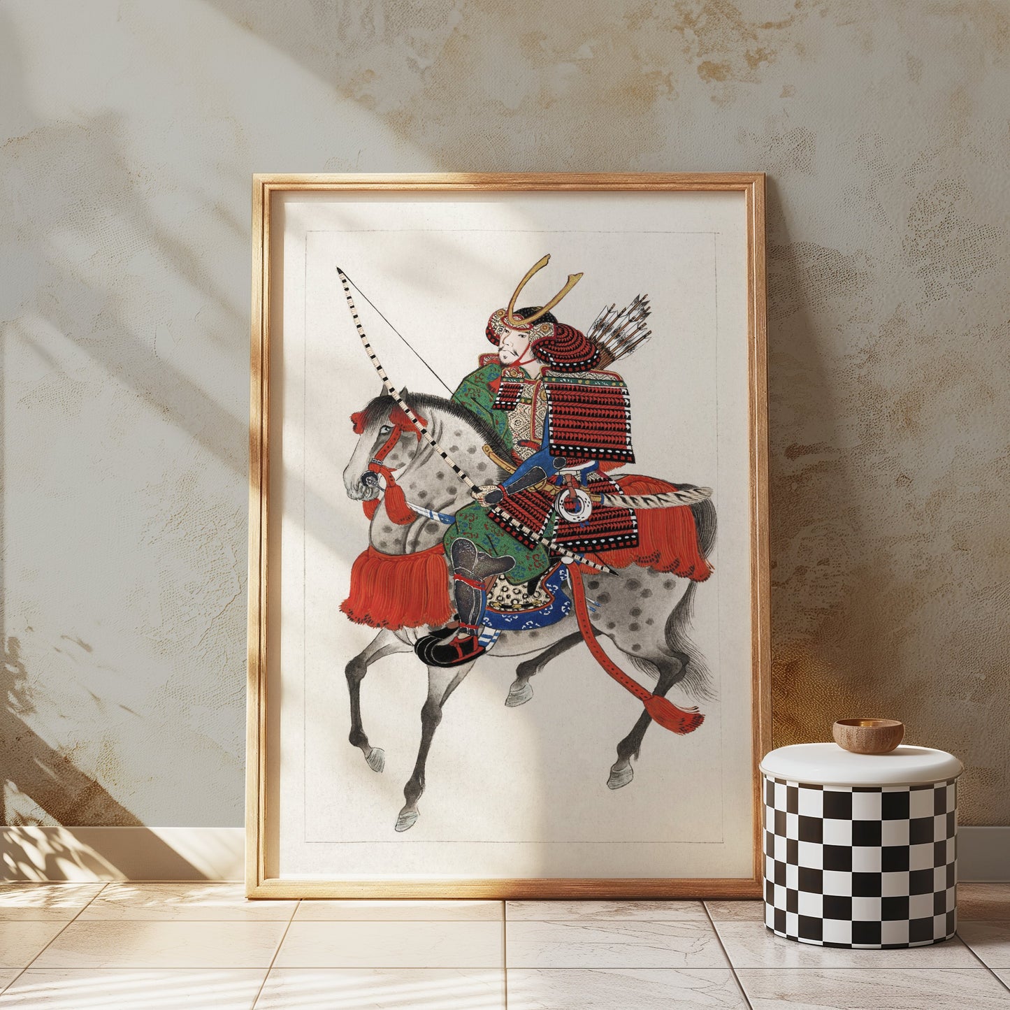 Premium Poster of Traditional Japanese Samurai Riding Horse Posters