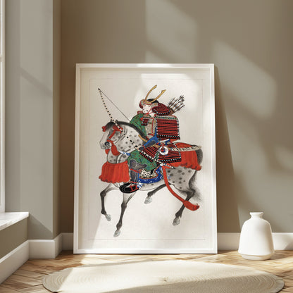 Premium Poster of Traditional Japanese Samurai Riding Horse Posters