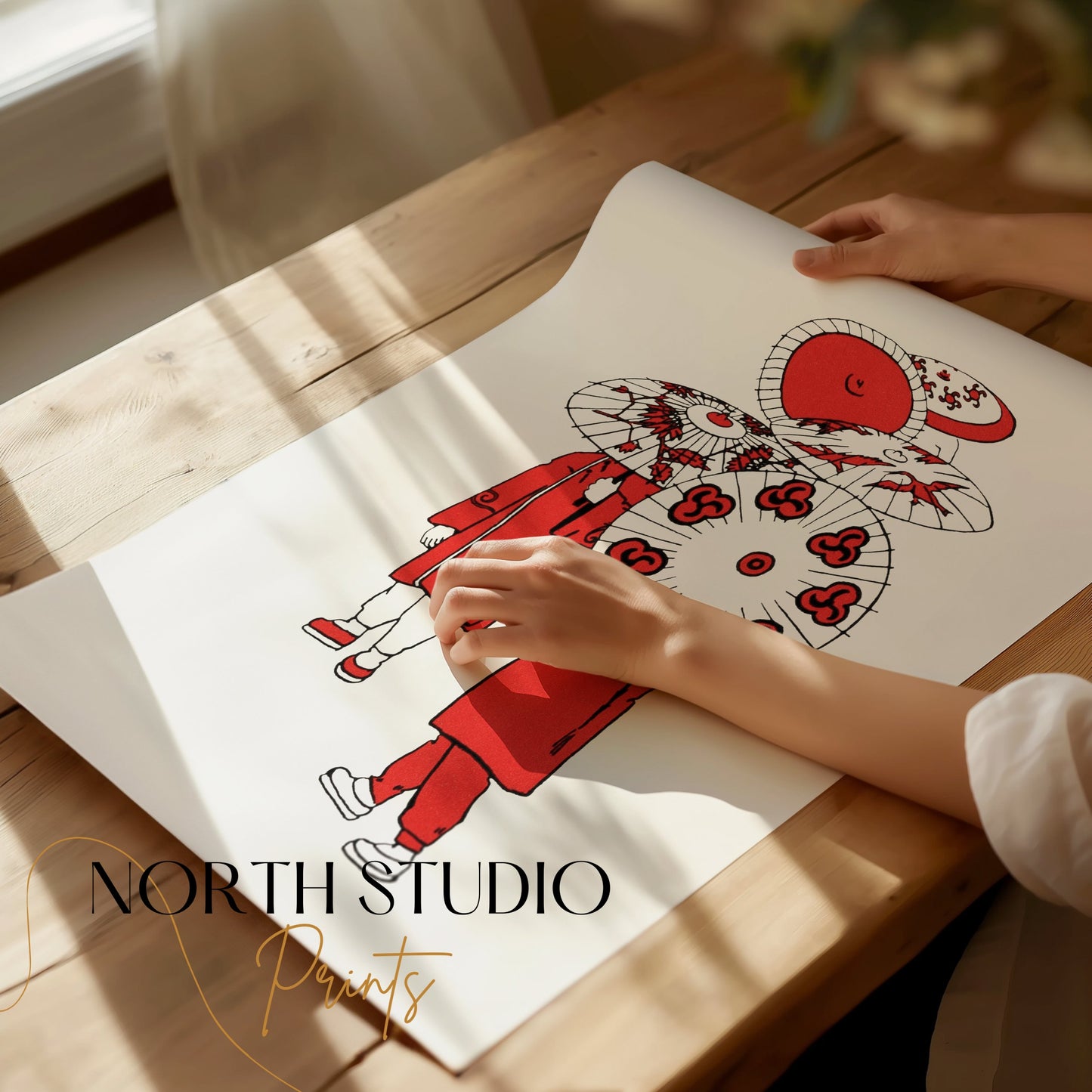 Premium Poster of Traditional Umbrella Design Art Print Aesthetic Posters
