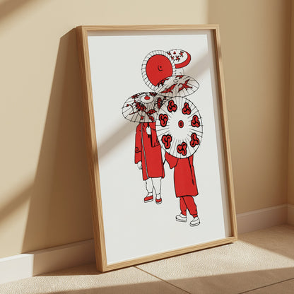 Premium Poster of Traditional Umbrella Design Art Print Aesthetic Posters