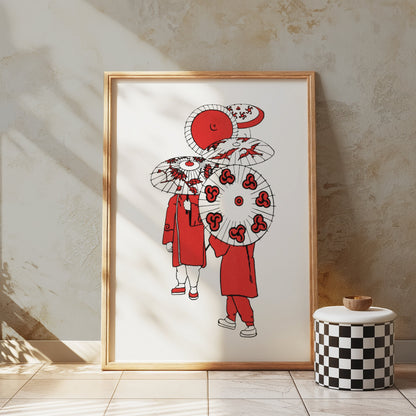 Premium Poster of Traditional Umbrella Design Art Print Aesthetic Posters