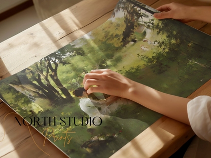 Premium Poster of Tranquil Afternoon in Nature Scene Art Print Posters