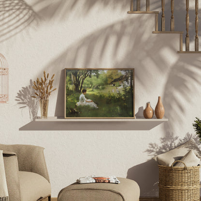 Premium Poster of Tranquil Afternoon in Nature Scene Art Print Posters