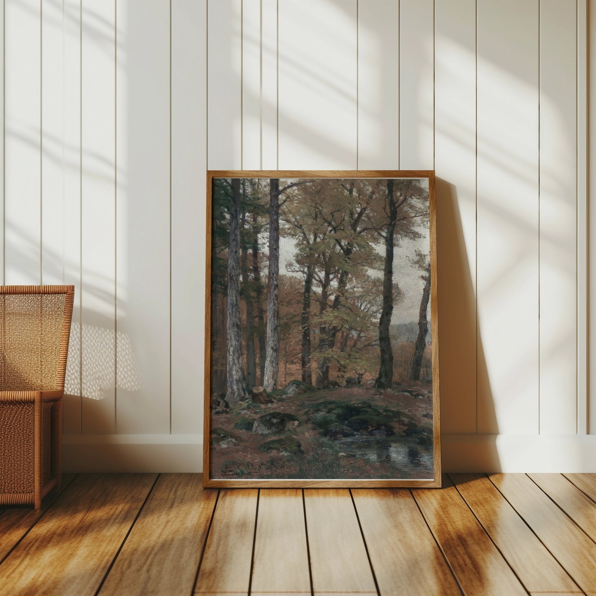 Premium Poster of Tranquil Autumn Forest Landscape with Stream Posters