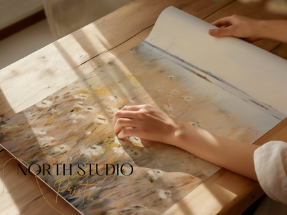 Premium Poster of Tranquil Coastal Wildflower Meadow Landscape Art Posters