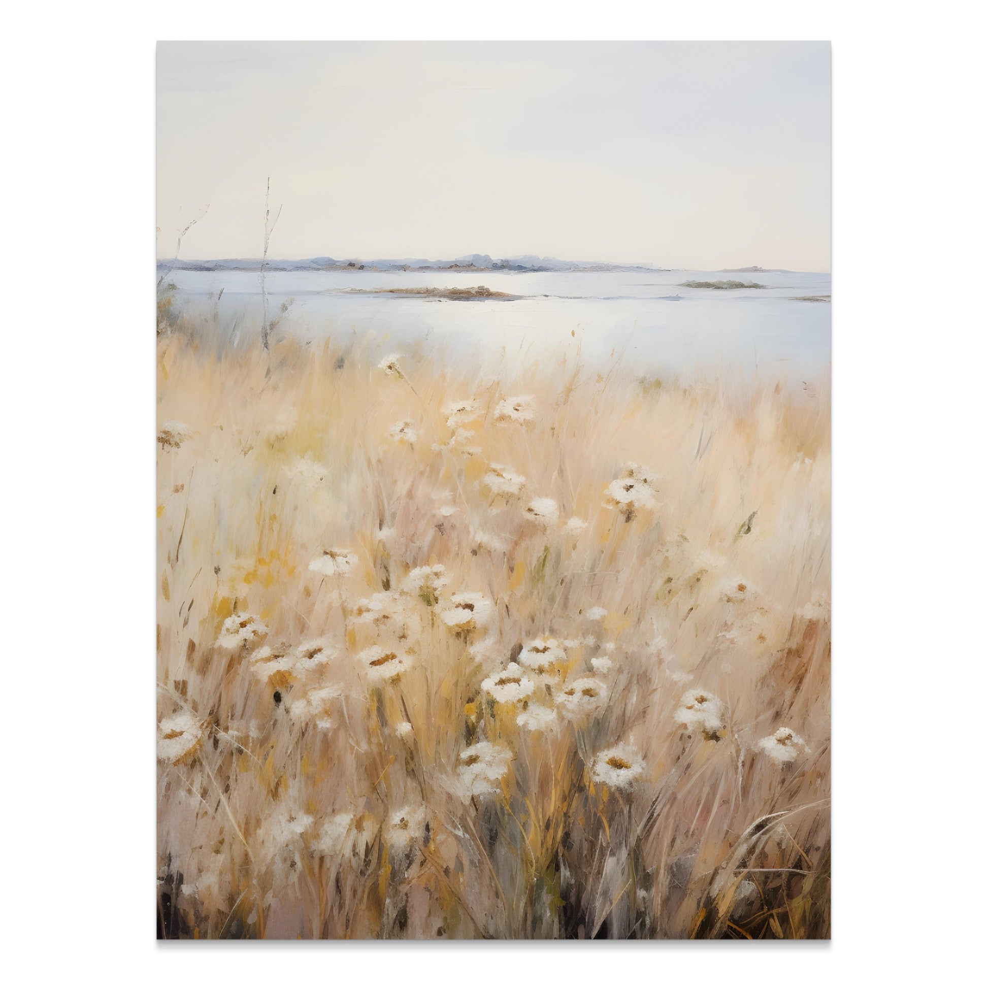 Premium Poster of Tranquil Coastal Wildflower Meadow Landscape Art Posters