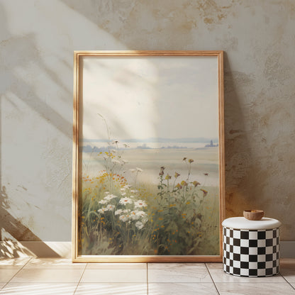 Premium Poster of Tranquil Countryside Floral Scenery Art Print Posters