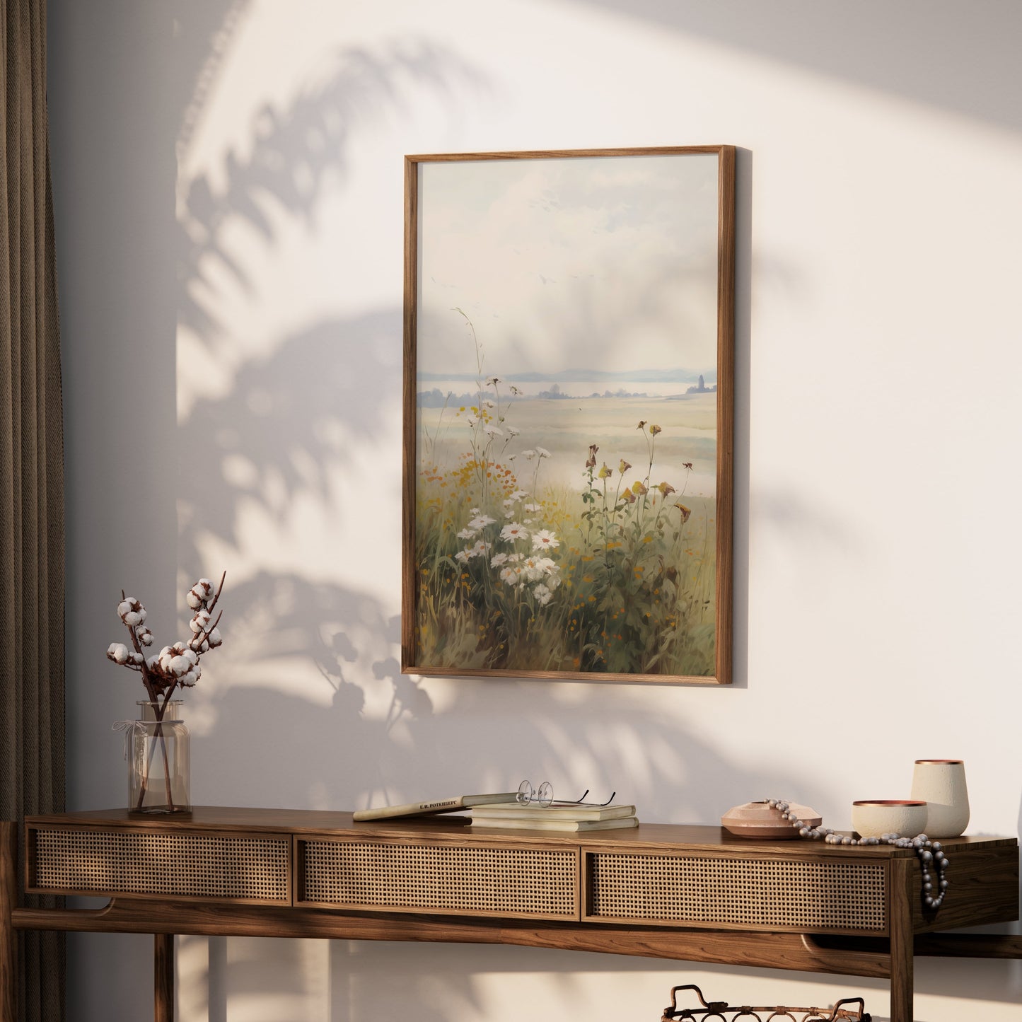 Premium Poster of Tranquil Countryside Floral Scenery Art Print Posters