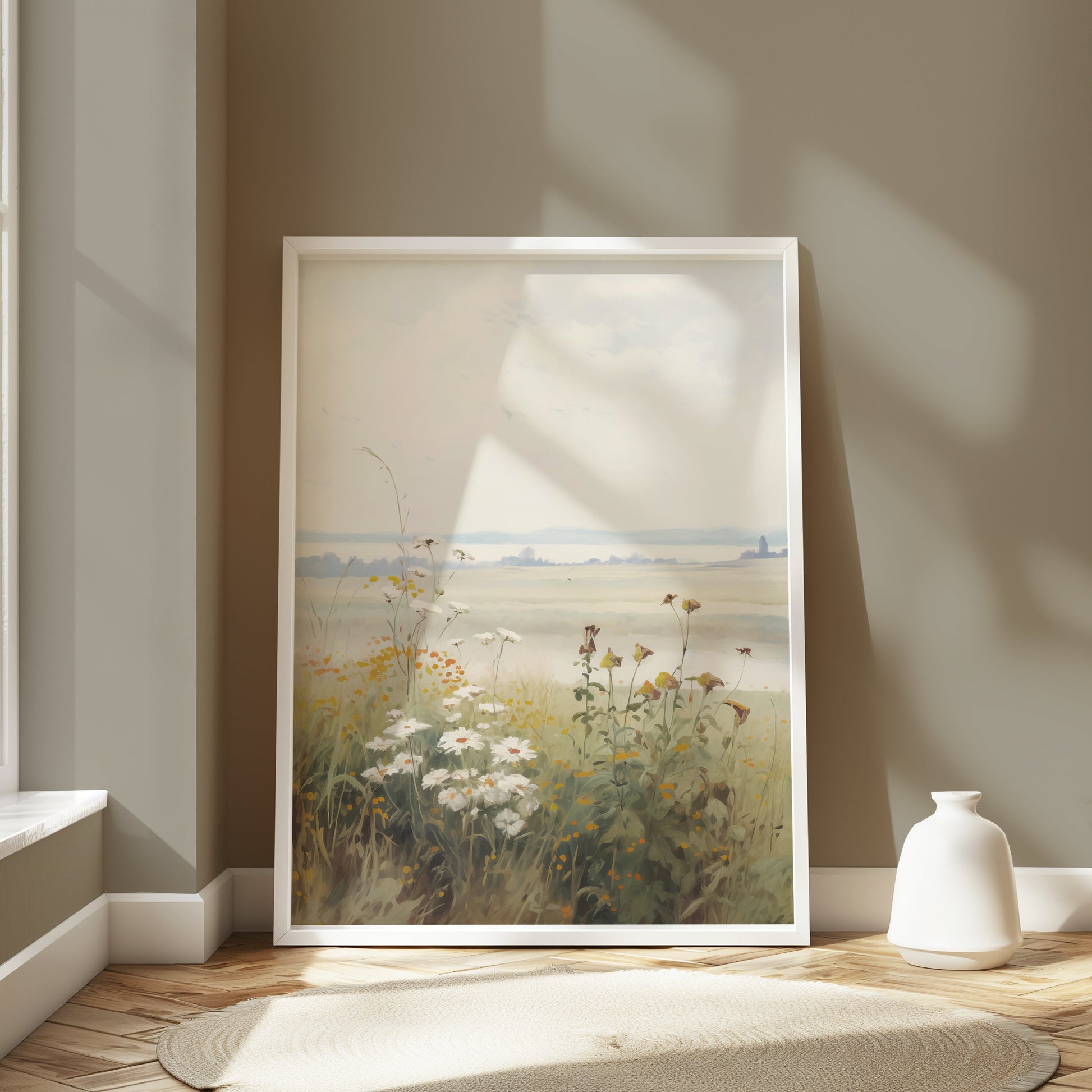 Premium Poster of Tranquil Countryside Floral Scenery Art Print Posters