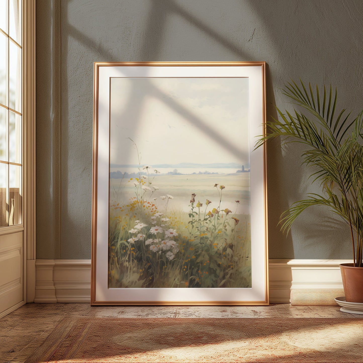 Premium Poster of Tranquil Countryside Floral Scenery Art Print Posters