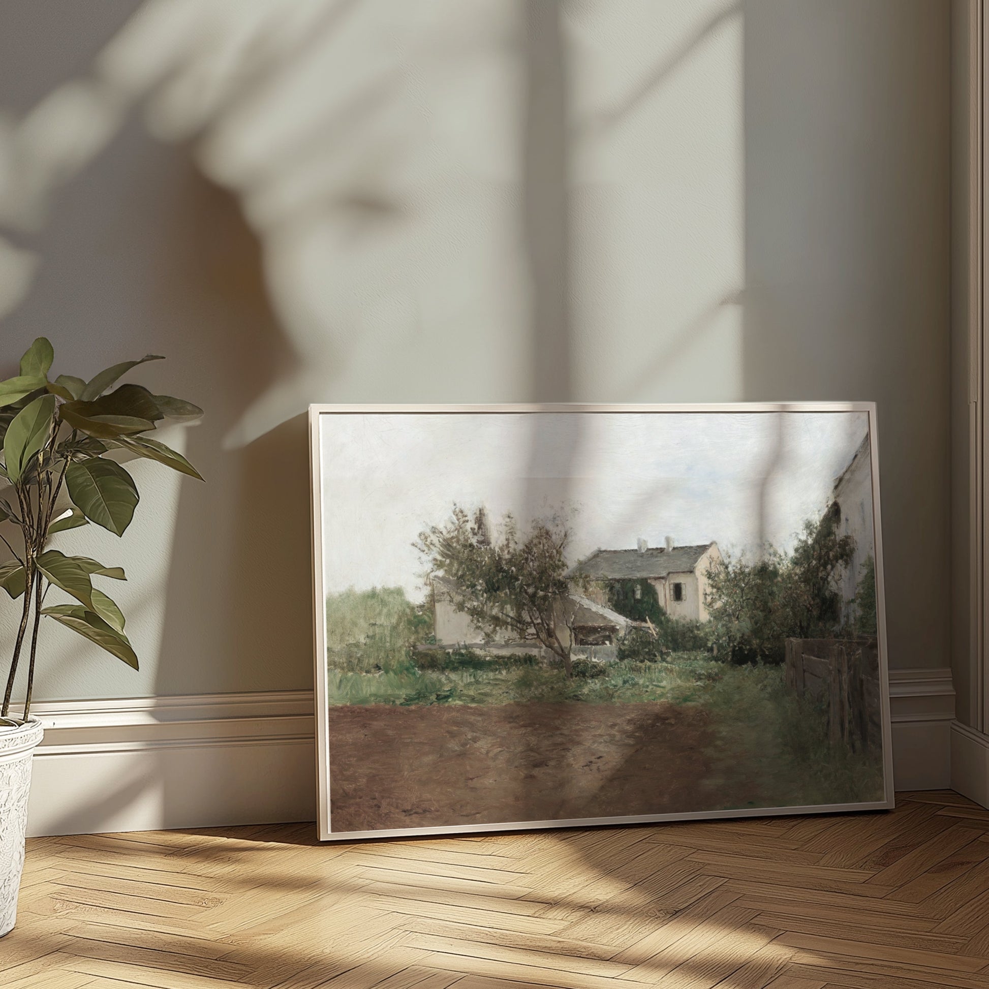 Premium Poster of Tranquil Countryside House Garden Scene Posters