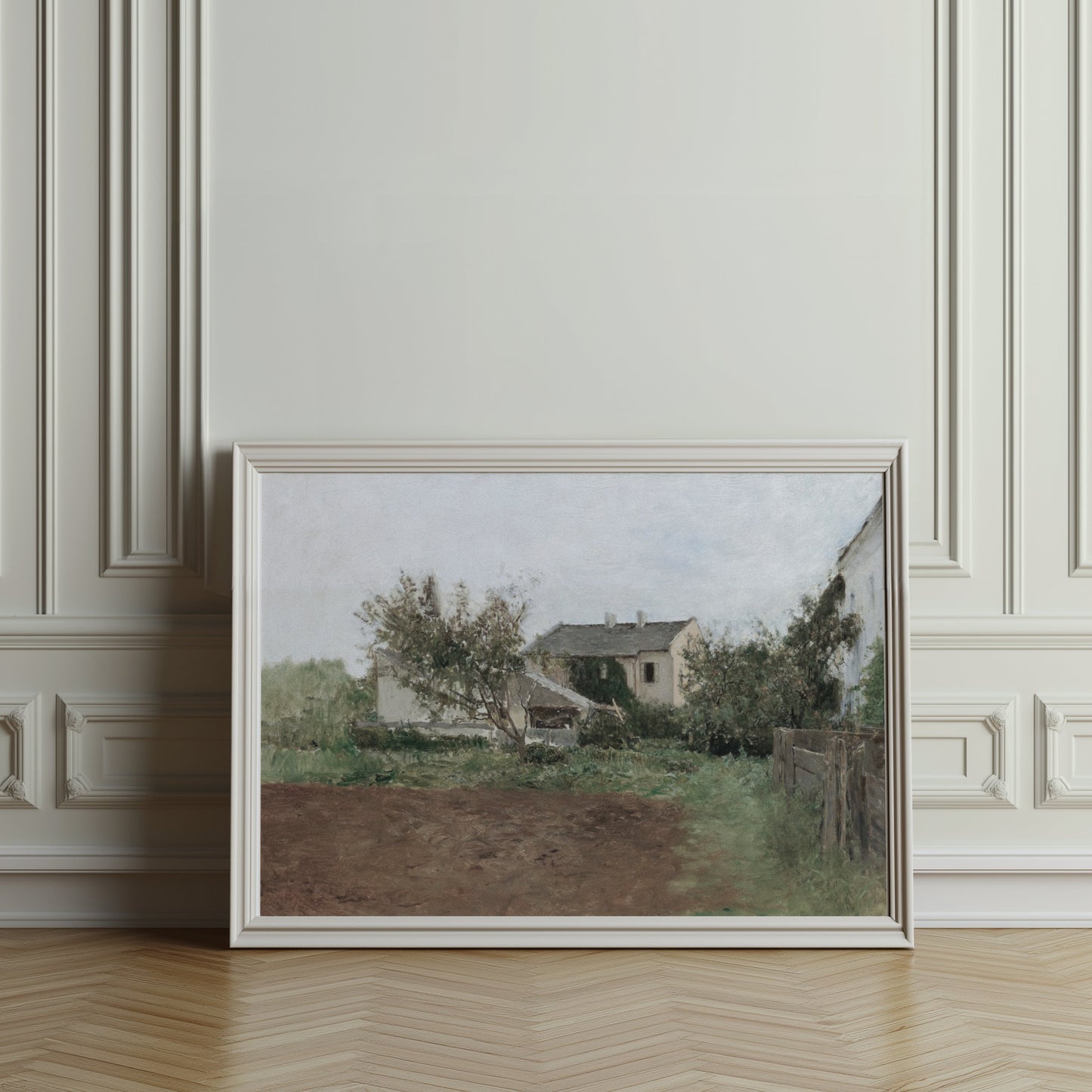 Premium Poster of Tranquil Countryside House Garden Scene Posters