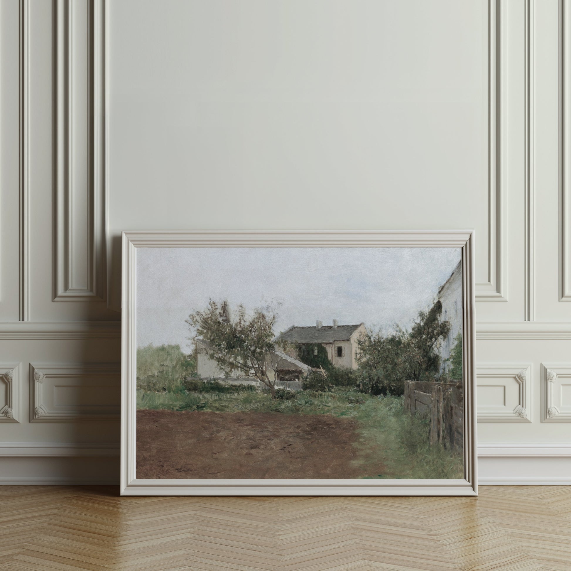 Premium Poster of Tranquil Countryside House Garden Scene Posters