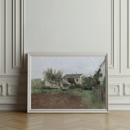 Premium Poster of Tranquil Countryside House Garden Scene Posters