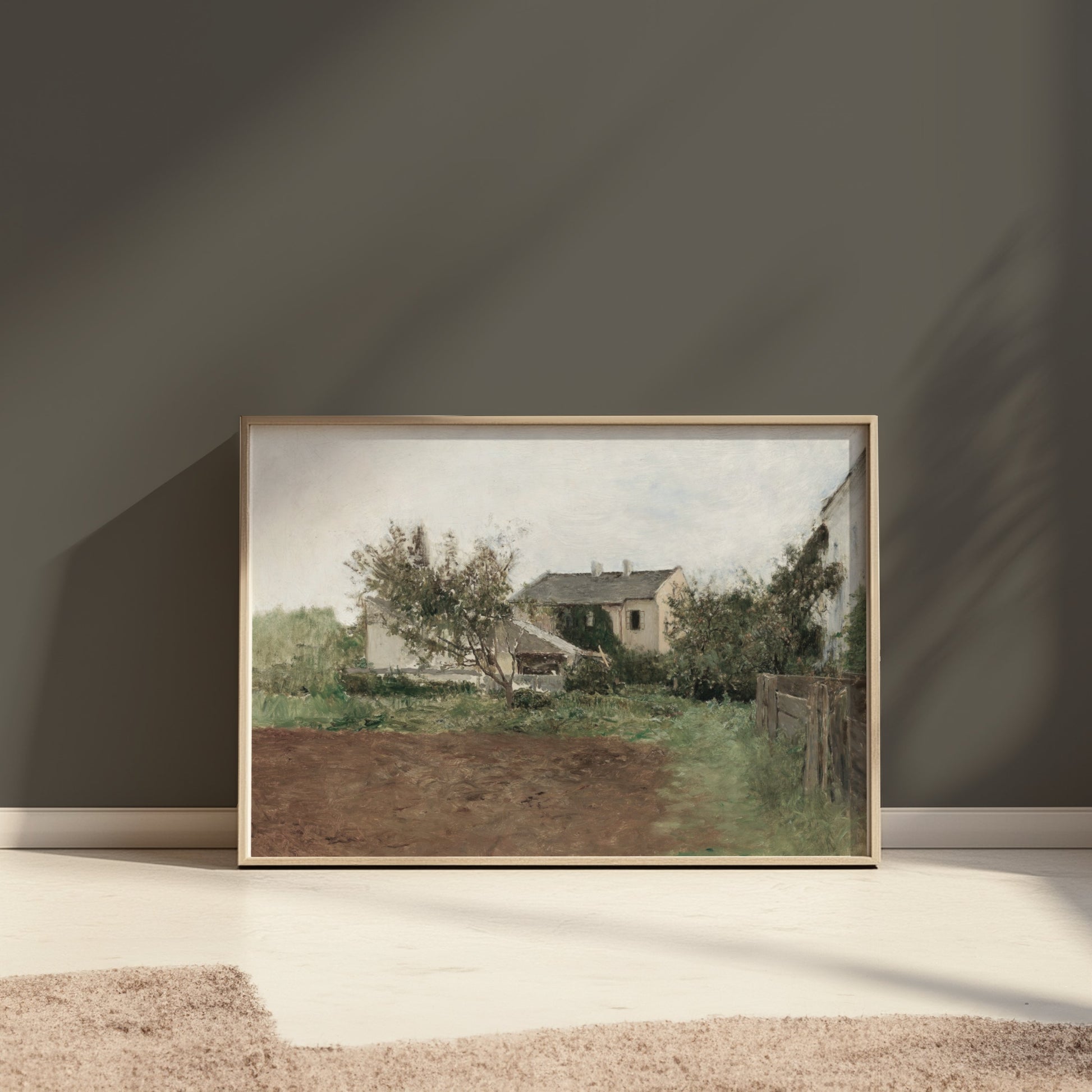Premium Poster of Tranquil Countryside House Garden Scene Posters