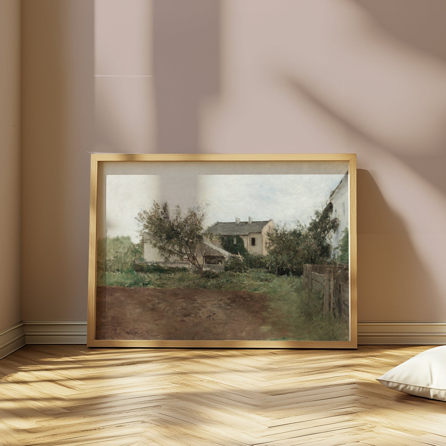 Premium Poster of Tranquil Countryside House Garden Scene Posters