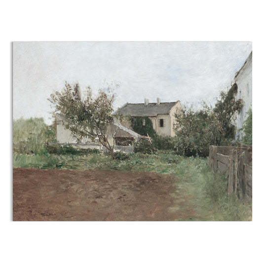 Premium Poster of Tranquil Countryside House Garden Scene Posters