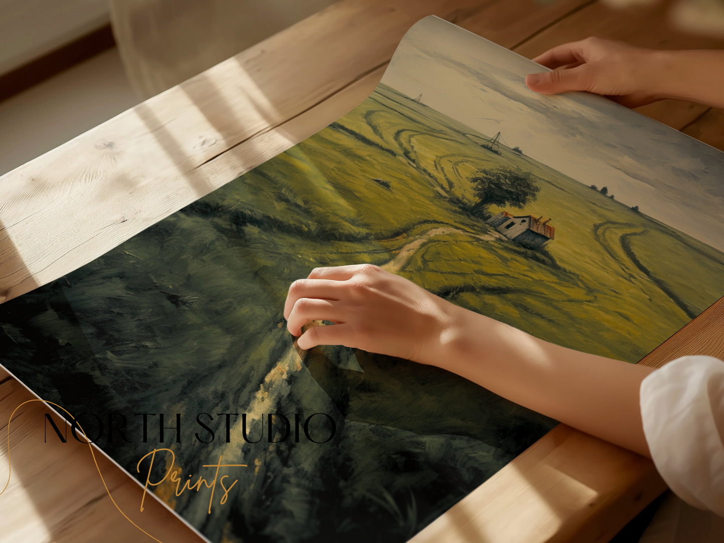 Premium Poster of Tranquil Countryside Landscape Art Print Posters