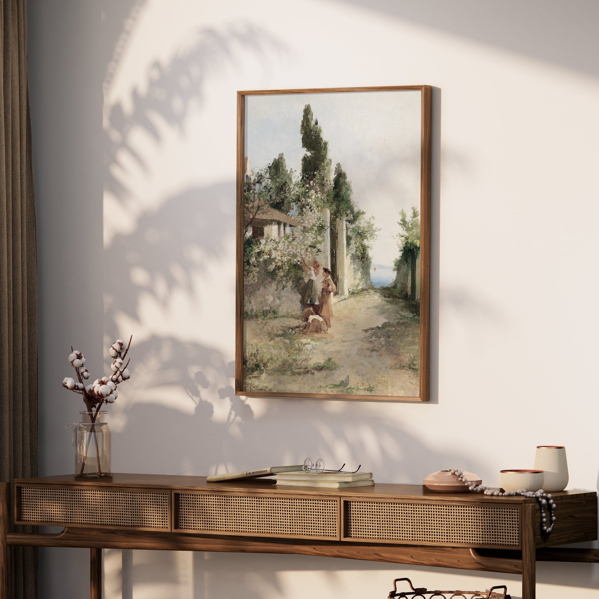 Premium Poster of Tranquil Countryside Path with Figures Art Posters
