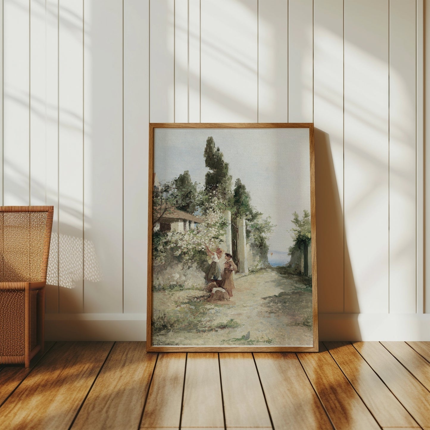 Premium Poster of Tranquil Countryside Path with Figures Art Posters
