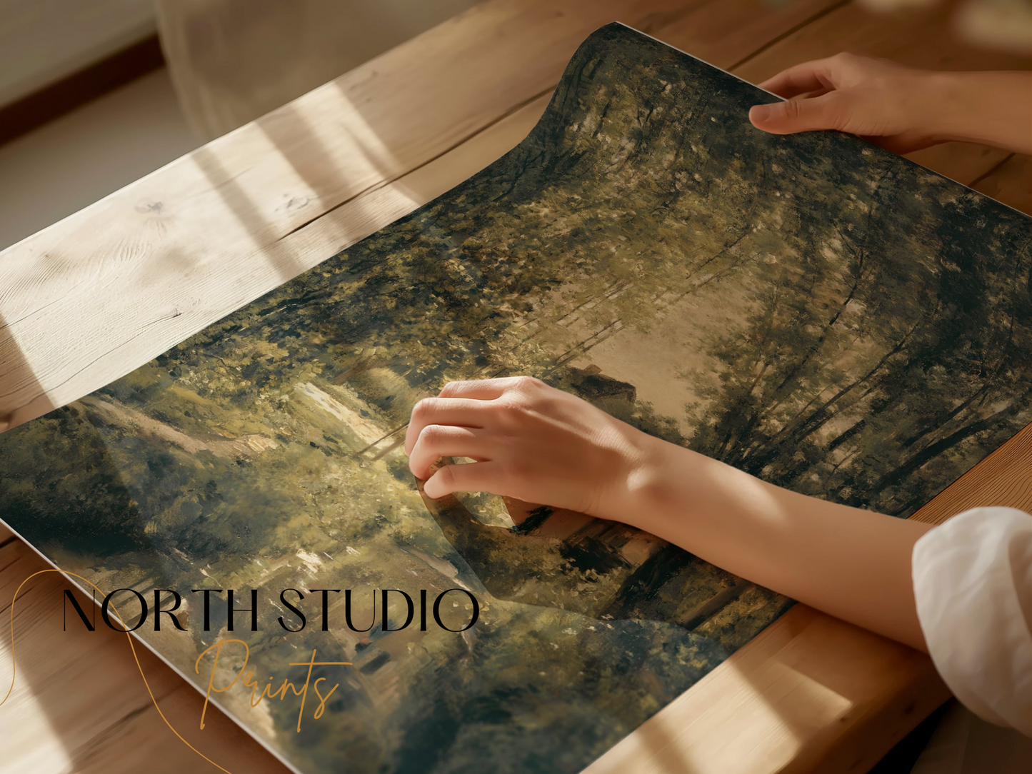 Premium Poster of Tranquil Countryside Pathway Landscape Art Print Posters