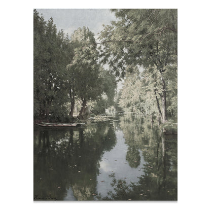 Premium Poster of Tranquil Forest River Scene Reflection Art Posters