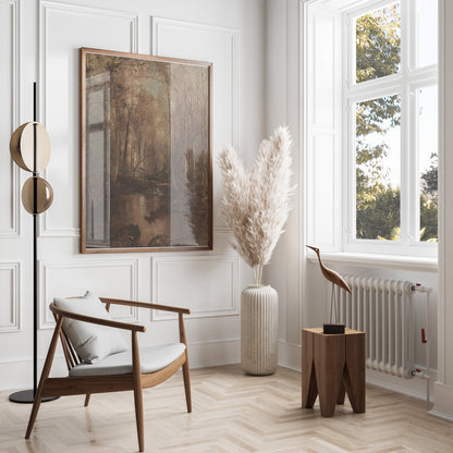 Premium Poster of Tranquil Forest Stream Landscape Wall Art Posters