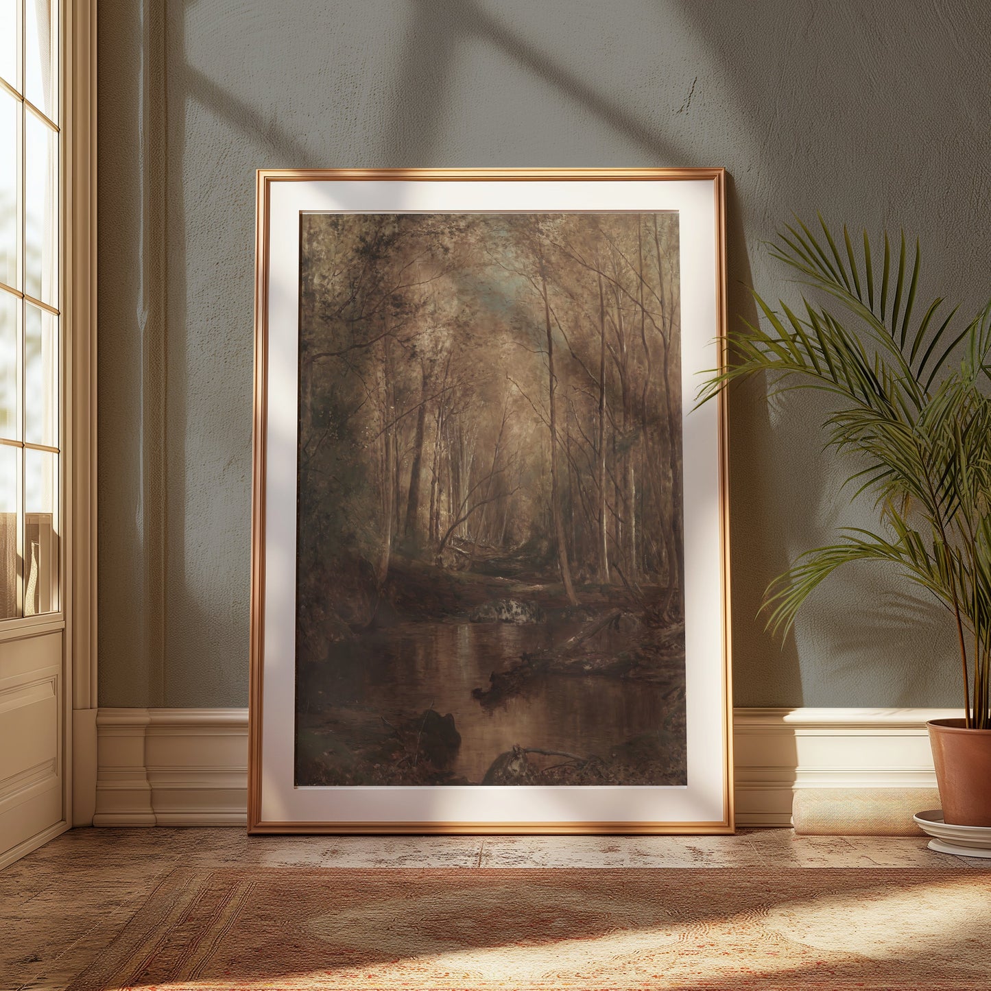 Premium Poster of Tranquil Forest Stream Landscape Wall Art Posters