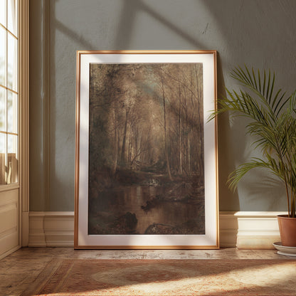 Premium Poster of Tranquil Forest Stream Landscape Wall Art Posters