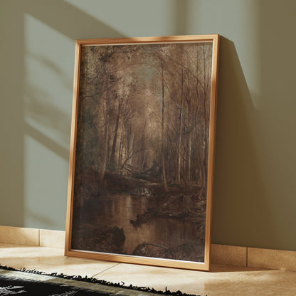 Premium Poster of Tranquil Forest Stream Landscape Wall Art Posters