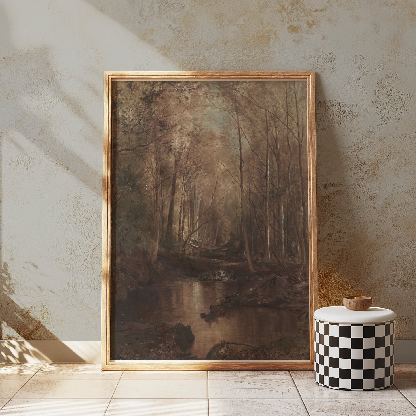Premium Poster of Tranquil Forest Stream Landscape Wall Art Posters