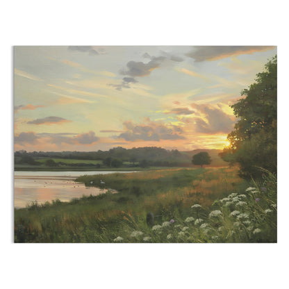 Premium Poster of Tranquil Golden Sunset Over Peaceful Waters Posters