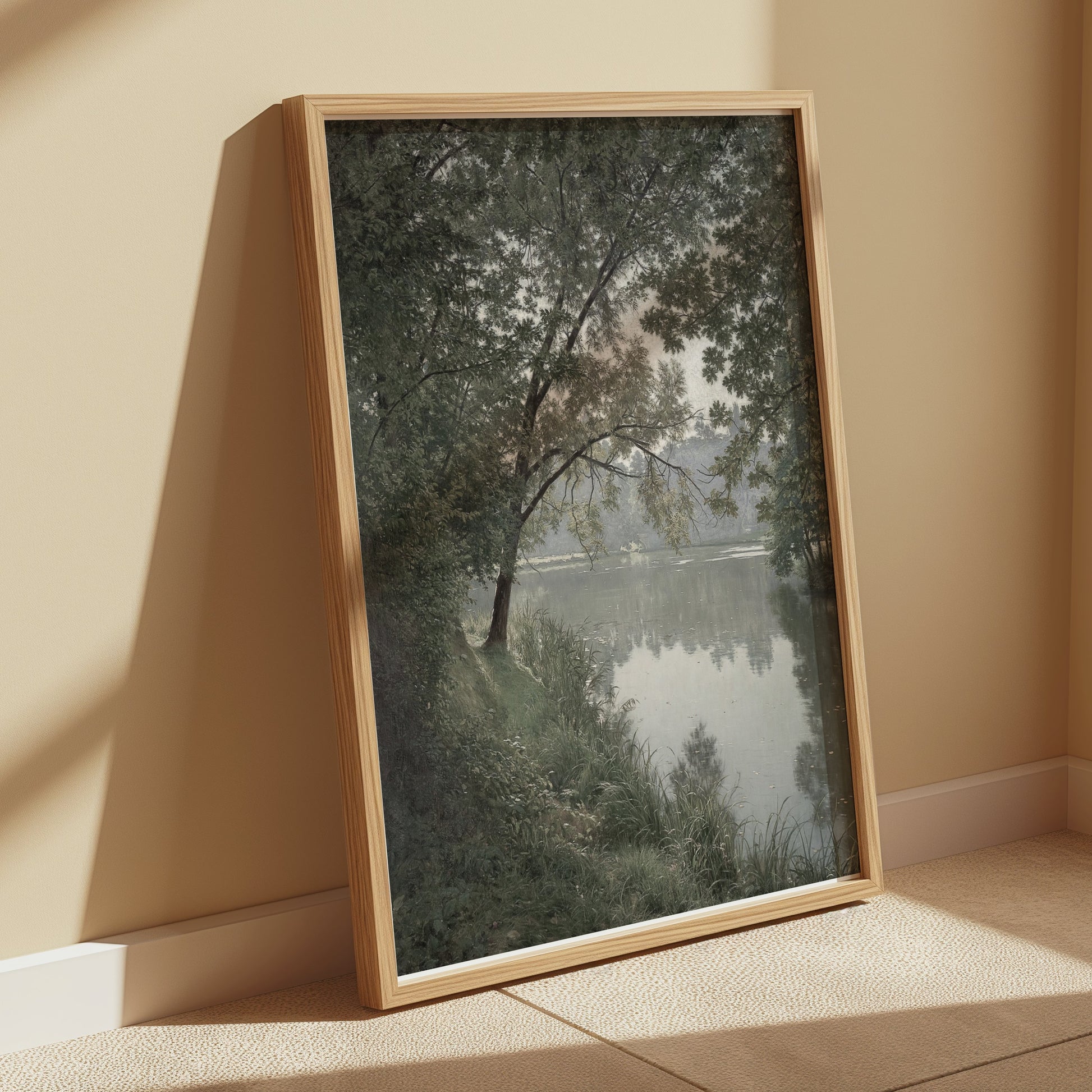 Premium Poster of Tranquil Lake Surrounded By Lush Green Trees Posters