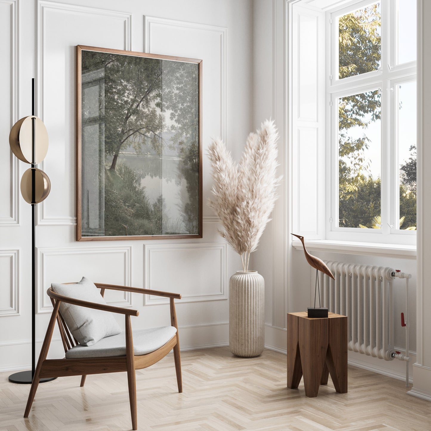 Premium Poster of Tranquil Lake Surrounded By Lush Green Trees Posters