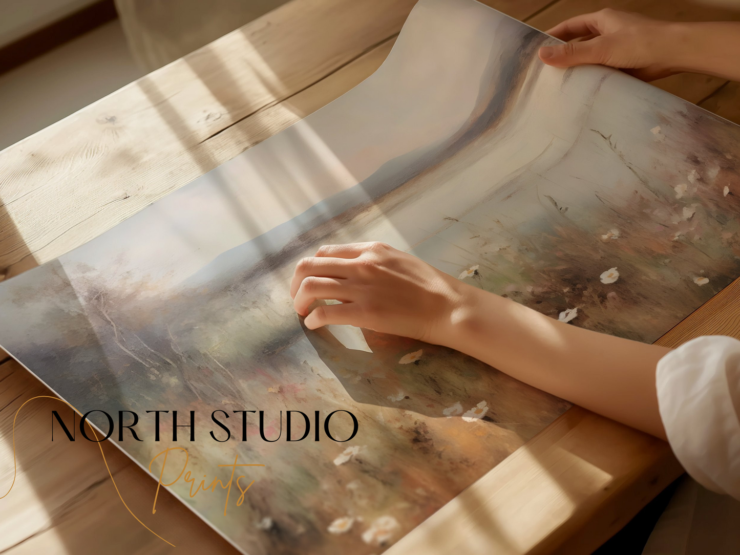 Premium Poster of Tranquil Lakeside Garden Landscape Art Wall Decor Posters