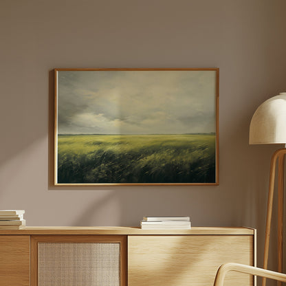 Premium Poster of Tranquil Landscape Art Scenic Green Field Wall Posters