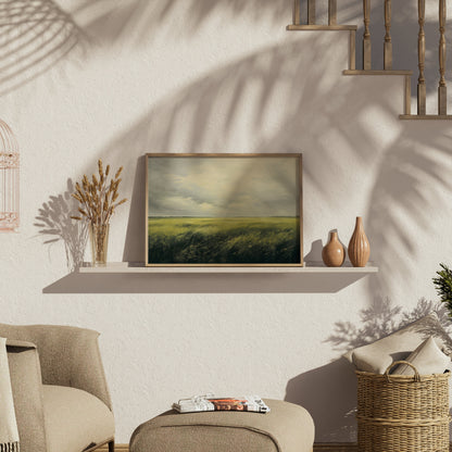 Premium Poster of Tranquil Landscape Art Scenic Green Field Wall Posters