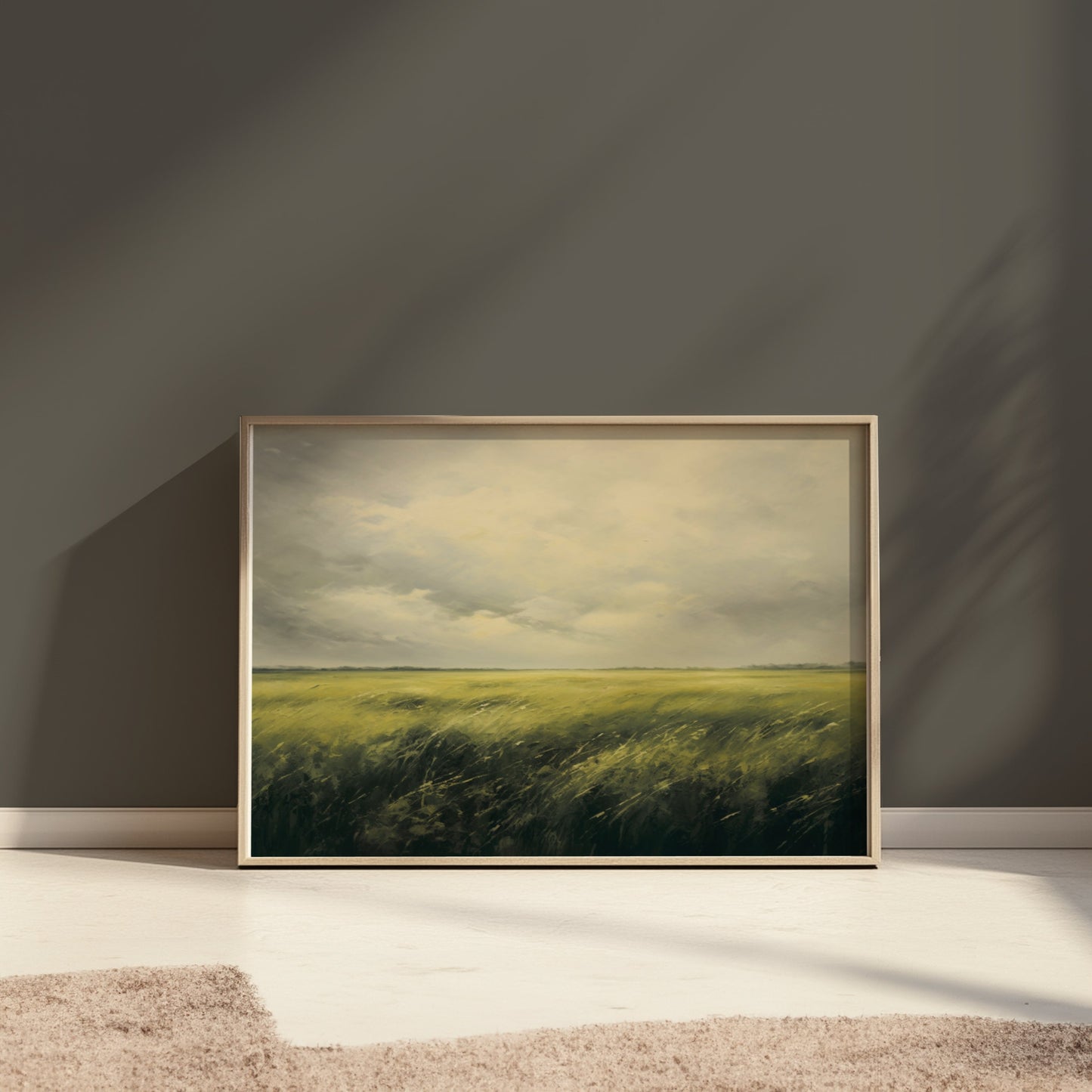 Premium Poster of Tranquil Landscape Art Scenic Green Field Wall Posters