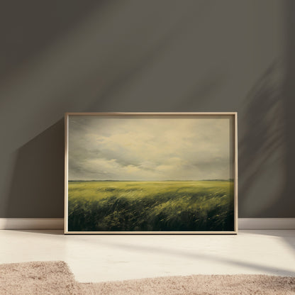 Premium Poster of Tranquil Landscape Art Scenic Green Field Wall Posters