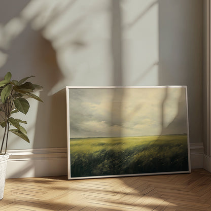 Premium Poster of Tranquil Landscape Art Scenic Green Field Wall Posters
