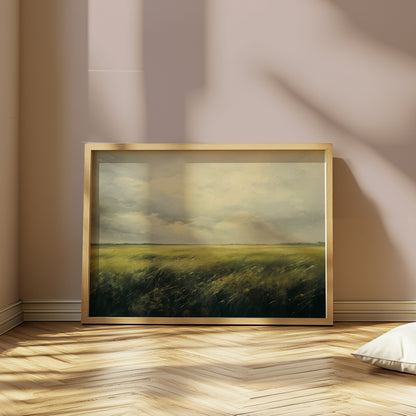 Premium Poster of Tranquil Landscape Art Scenic Green Field Wall Posters