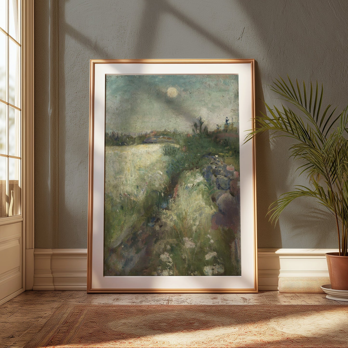 Premium Poster of Tranquil Landscape Under Full Moon Art Print Posters